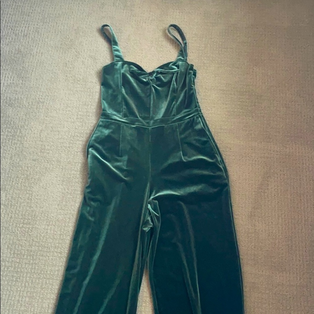 Green velvet jumpsuit